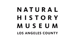 Logo of the Natural History Museum of Los Angeles County with arranged text in a modern block style.