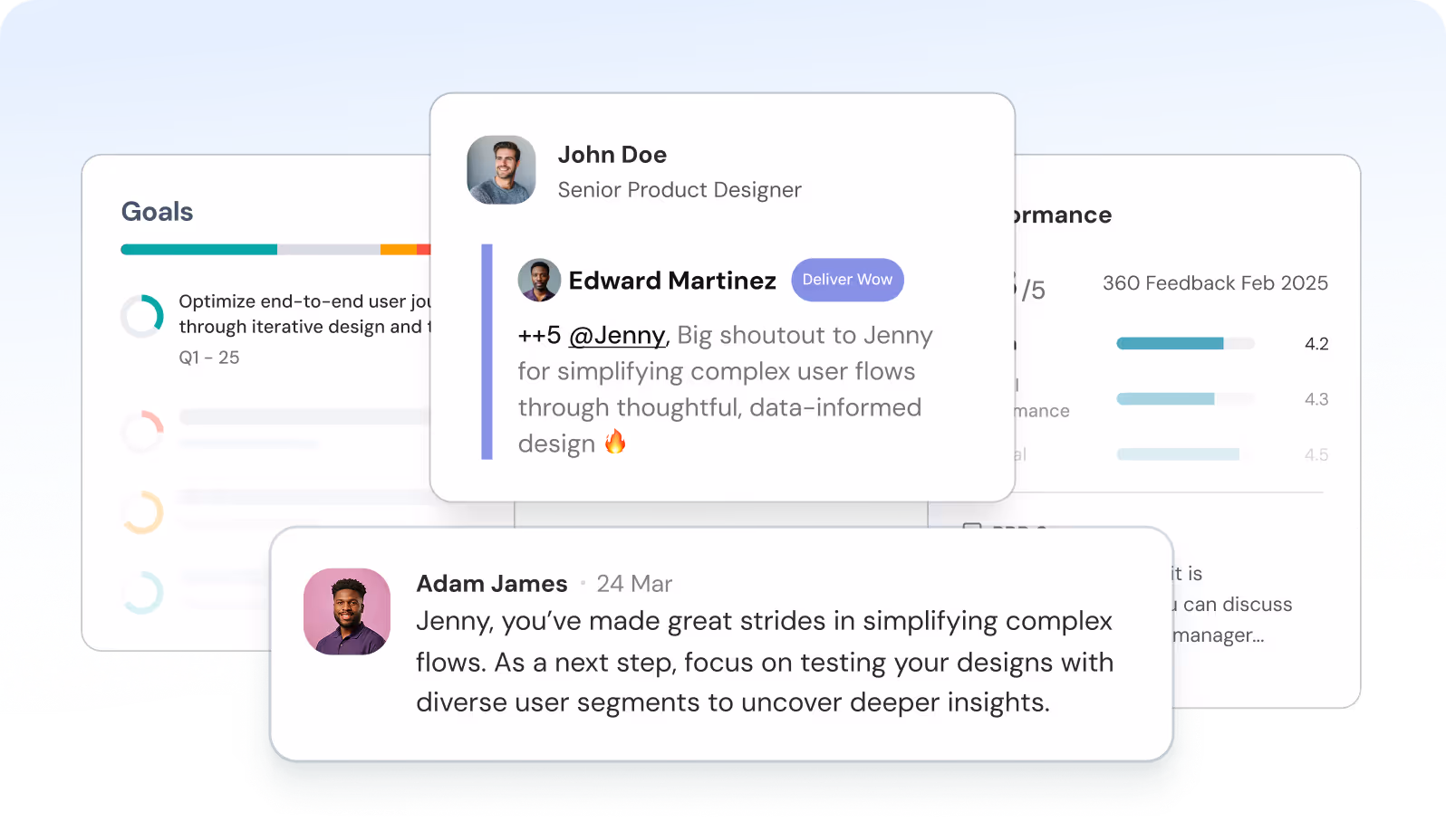 screen showing the summarized version of your 1:1s when meetings is scheduled.