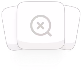 Magnifying glass with an X symbol inside, representing no search results or not found.