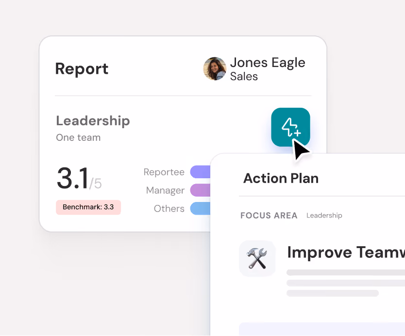 Create action plans in a single click directly from your reports