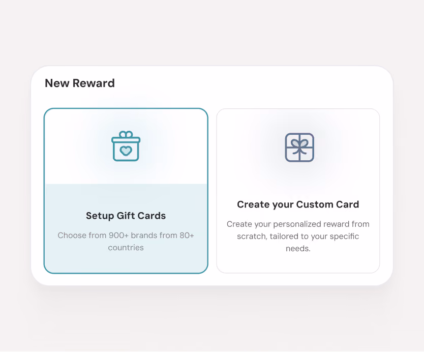 Choose to set up an automated rewarding experience for your people