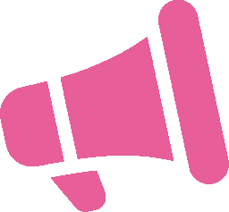 Megaphone illustration in soft pink tones