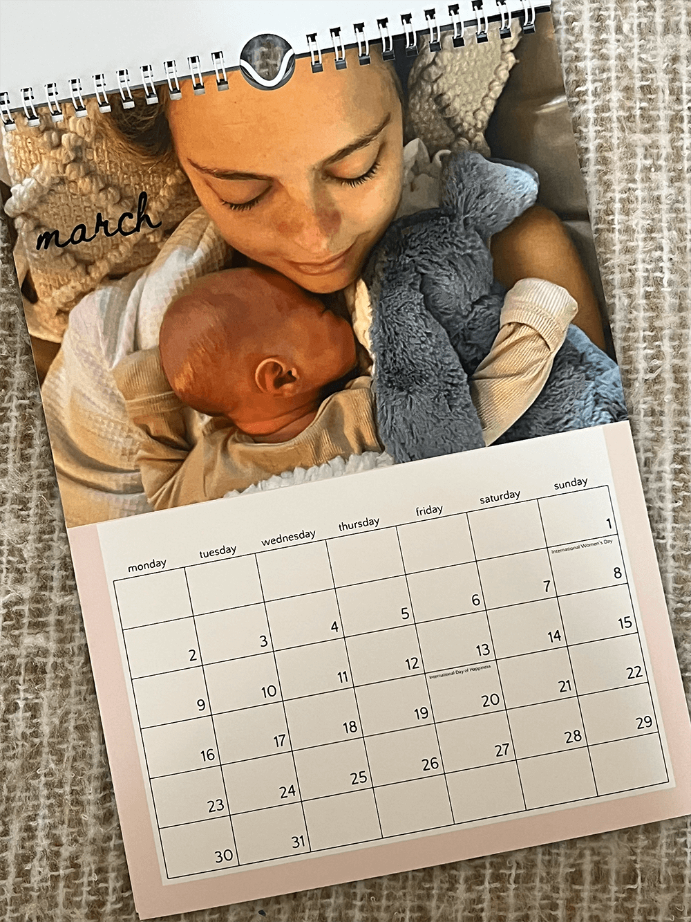 Midwives calendar featuring serene images of pregnancy, childbirth, and midwifery care.