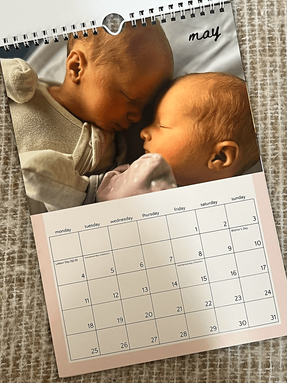 Midwives calendar featuring serene images of pregnancy, childbirth, and midwifery care.