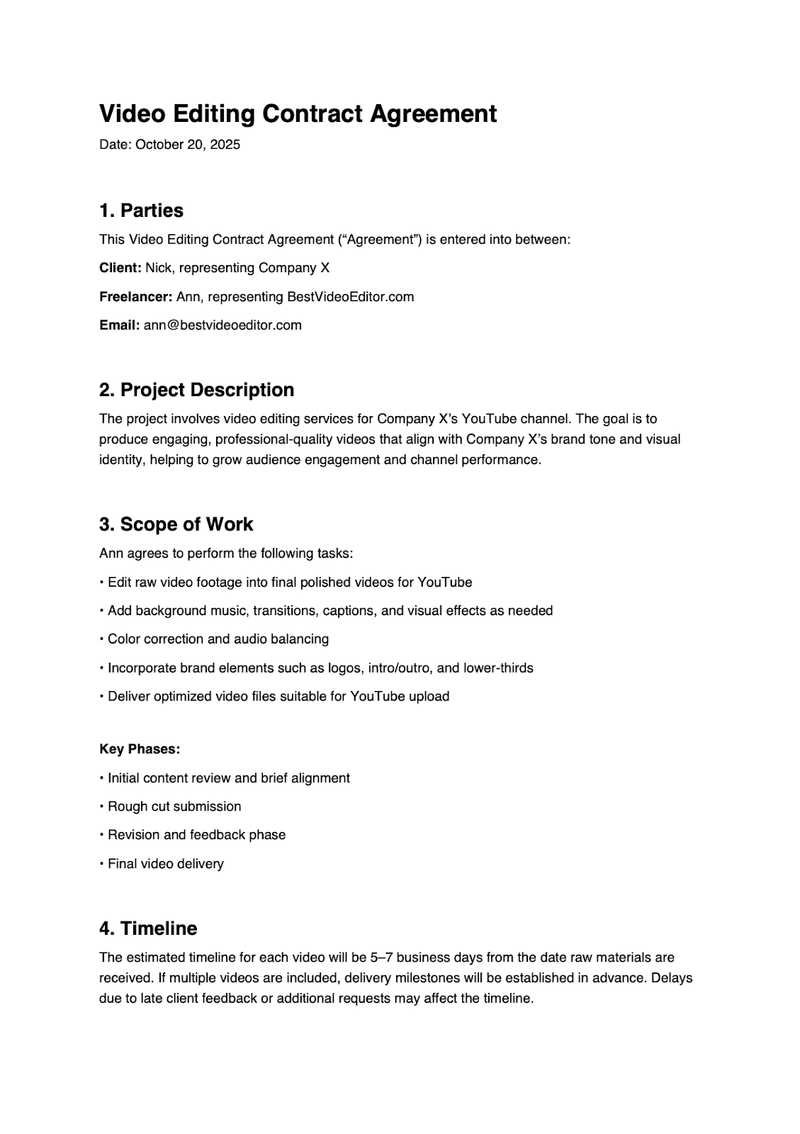 An example of a contract agreement PDF file assignment for ChatGPT.