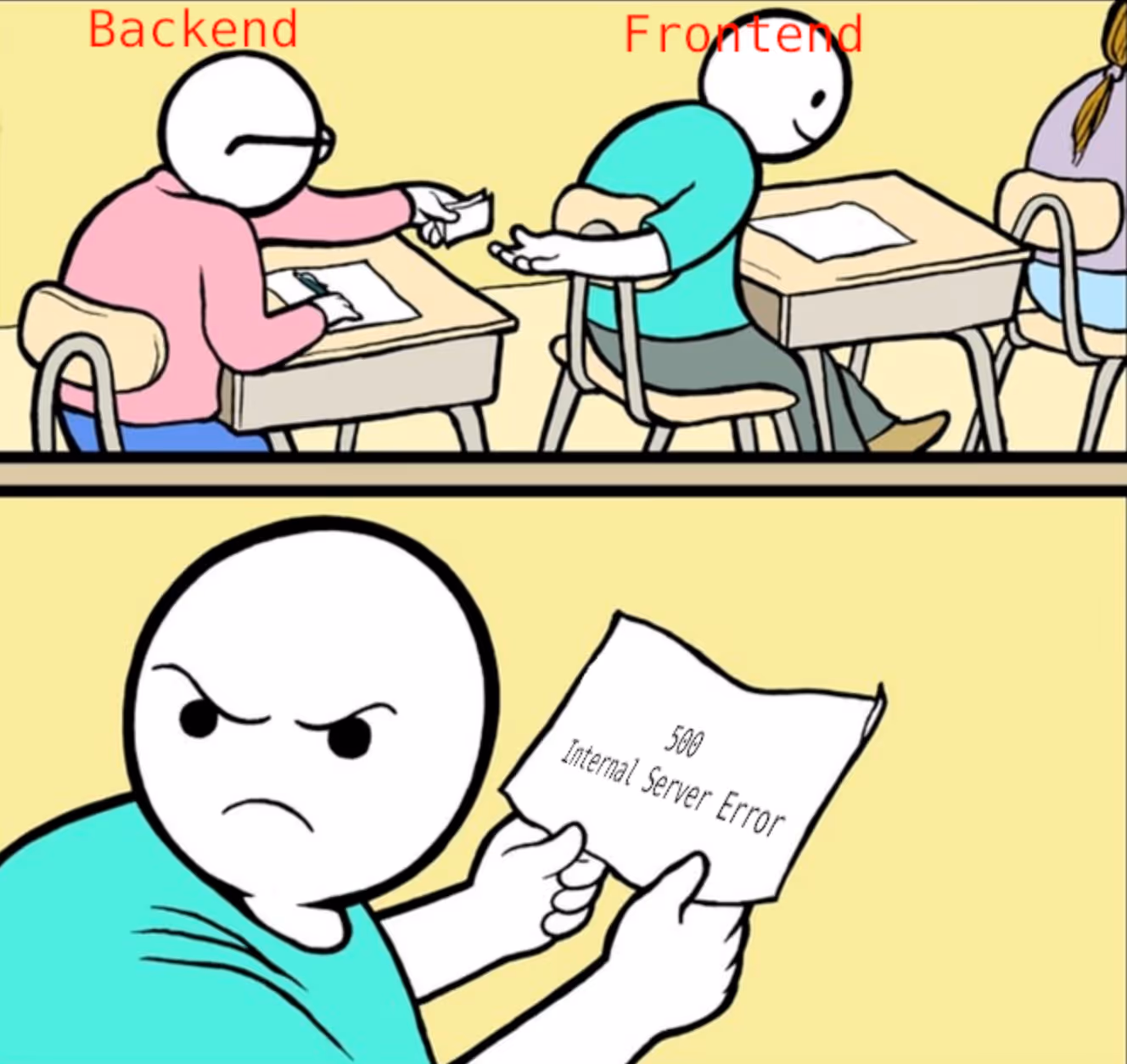 eme illustrating frontend and backend web development interaction