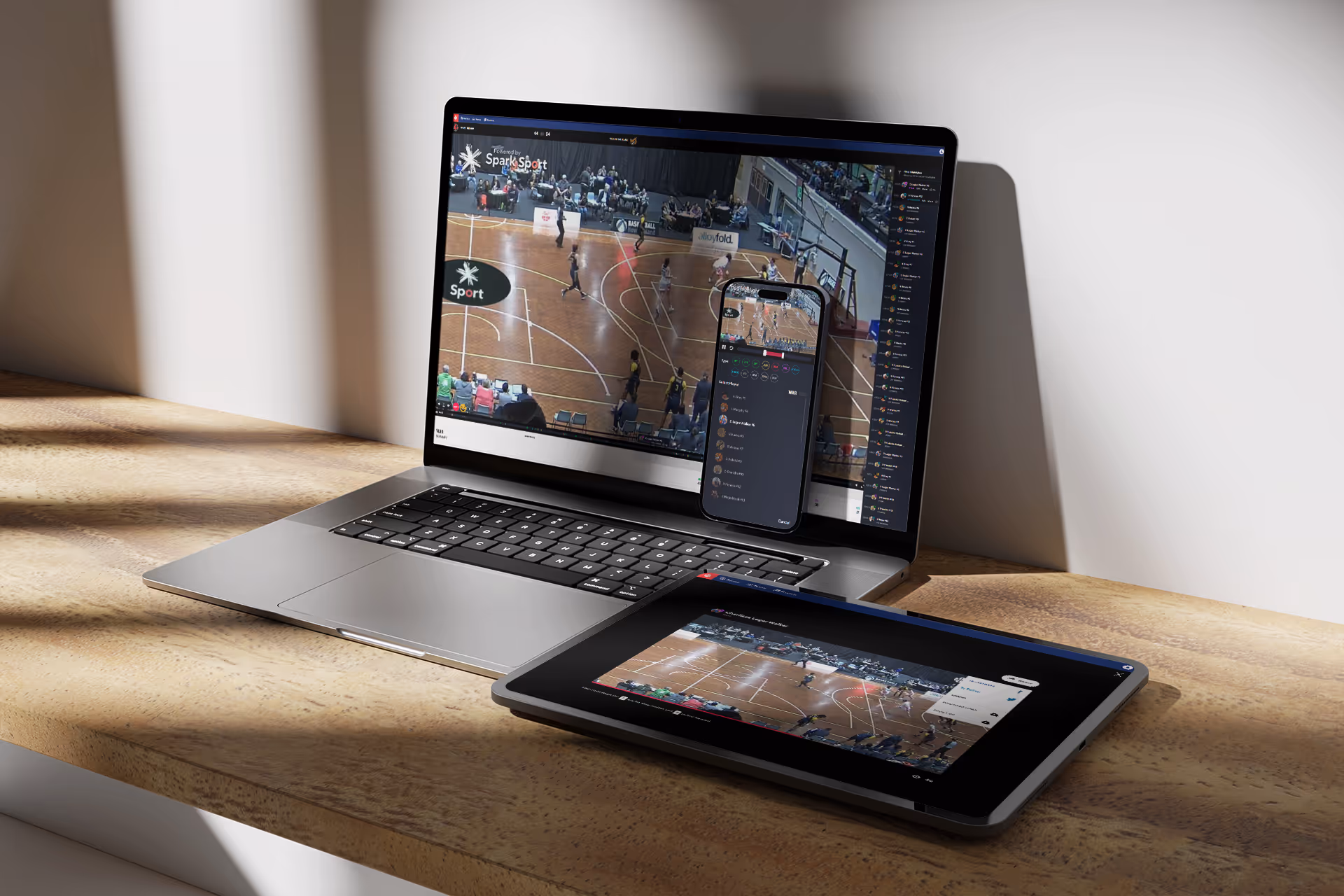 Glory League video portal displayed on laptop, tablet, and mobile