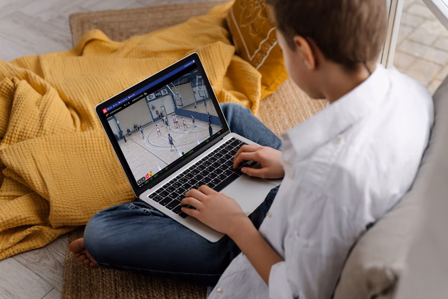 Grassroots basketball video replay on Glory League screen