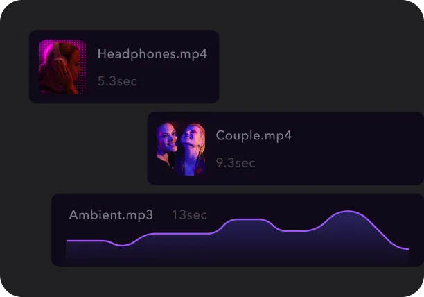 Audio and video tracks from captions app