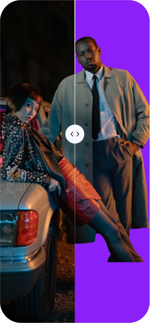 AI Background removal Captions app interface