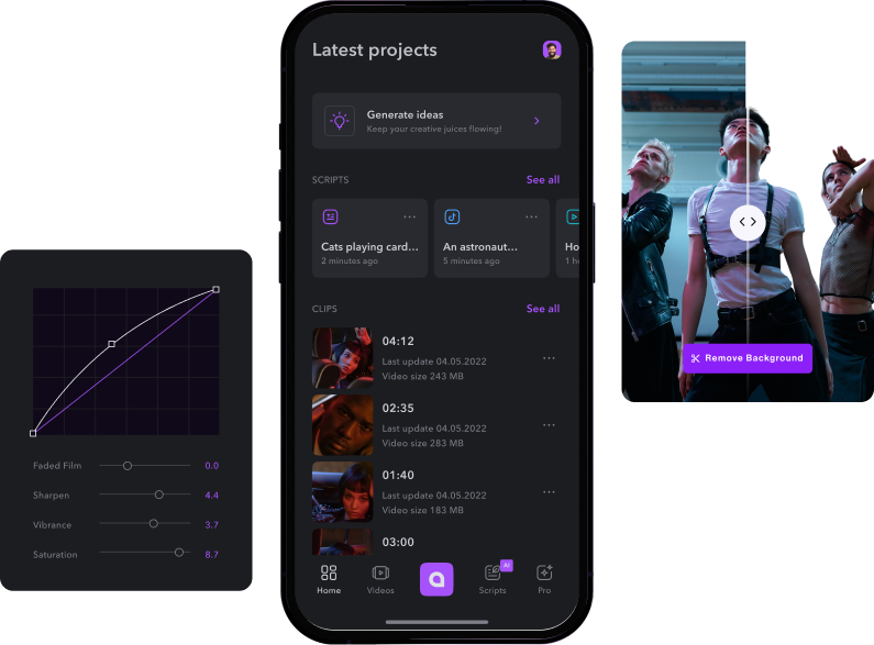 Home app screen Captions