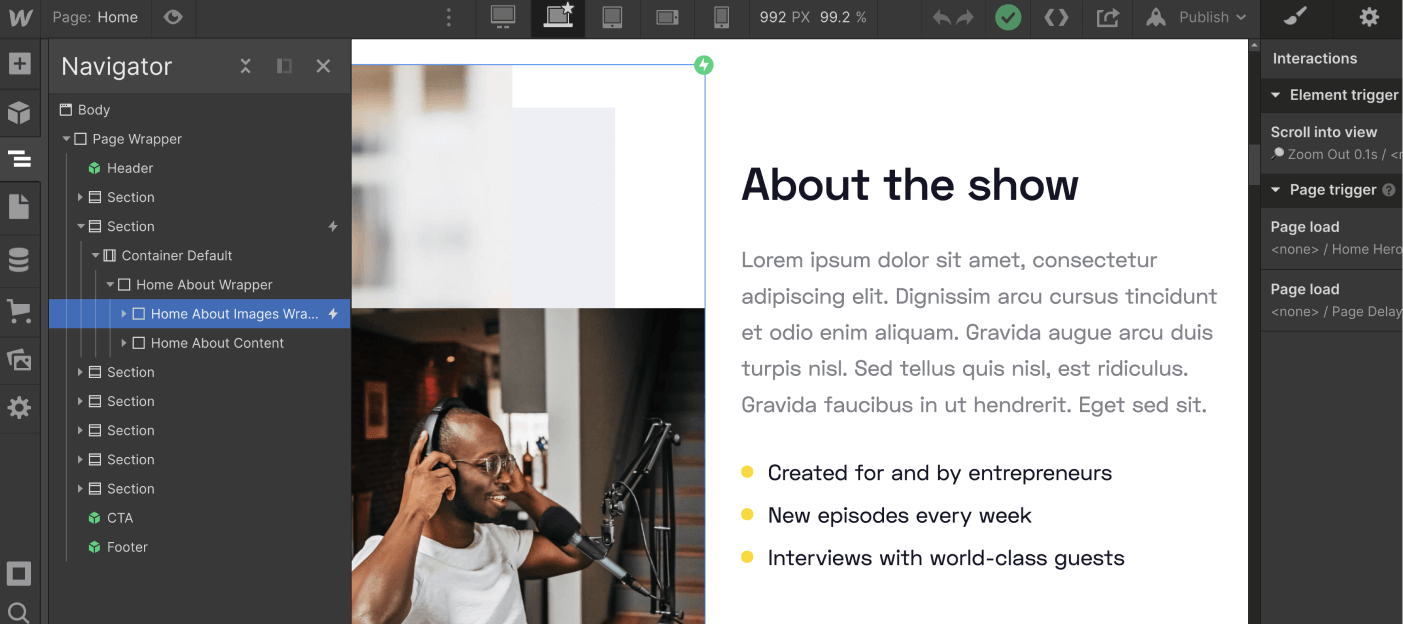 Animations - Podcast X Webflow Template