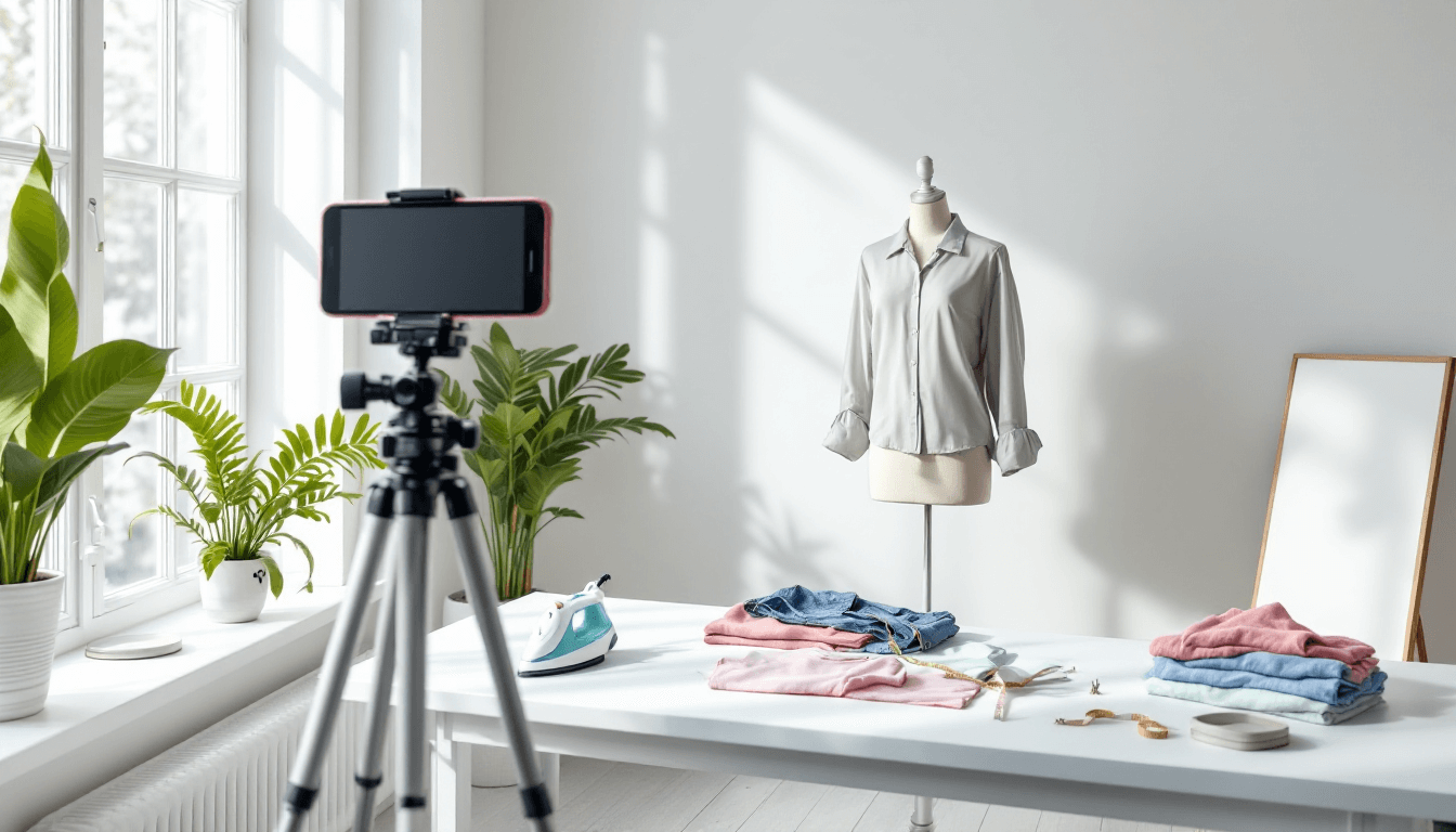 how to start online clothing business on instagram: flat lay clothing images with consistent background and spacing