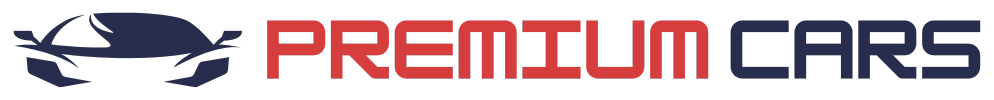 A red and white logo for a company called Premium Cars.