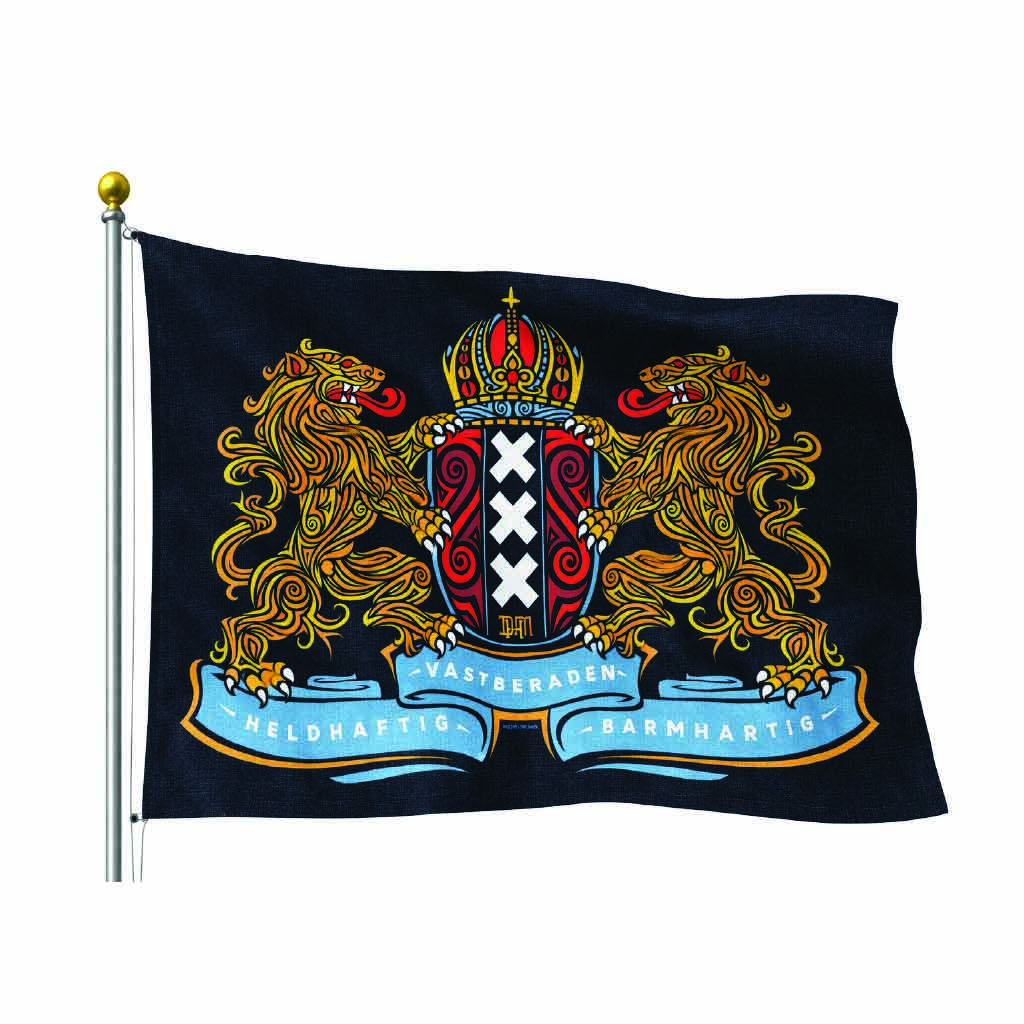 Coat of Arms Amsterdam art flag by DHM design - Hemptex®