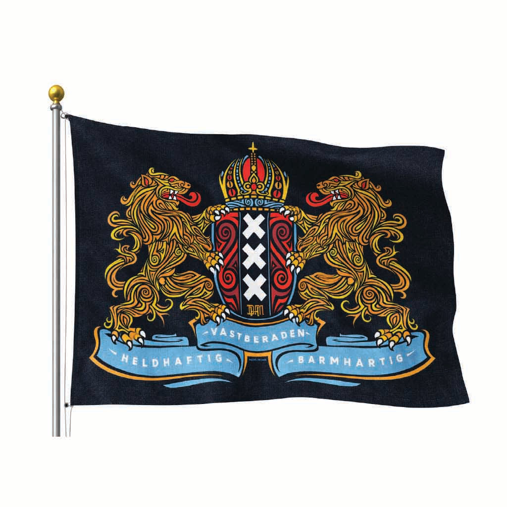 Coat of Arms Amsterdam art flag by DHM design - Hemptex®
