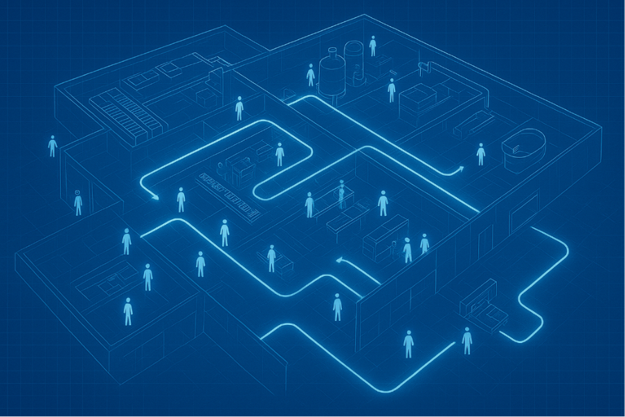 A blueprint of a maze with peopleAI-generated content may be incorrect.