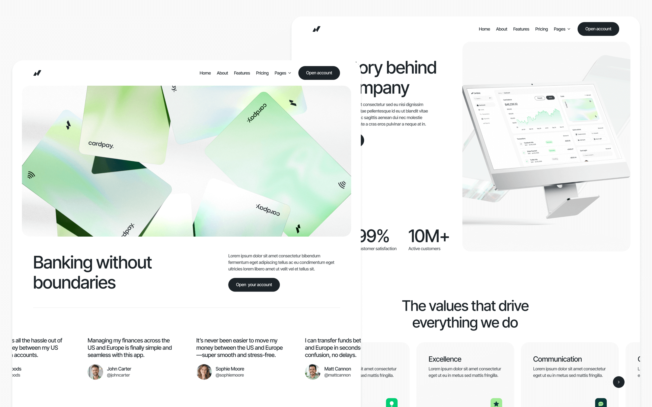 Plantilla para Webflow de Banco Online