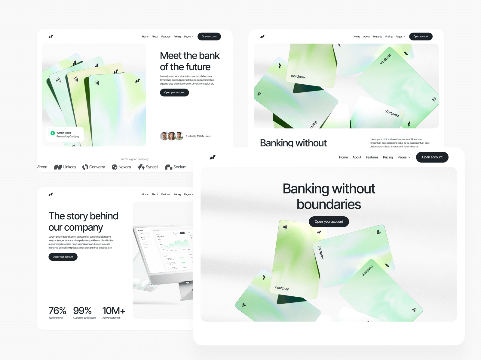 Plantilla para Webflow de Banco Online