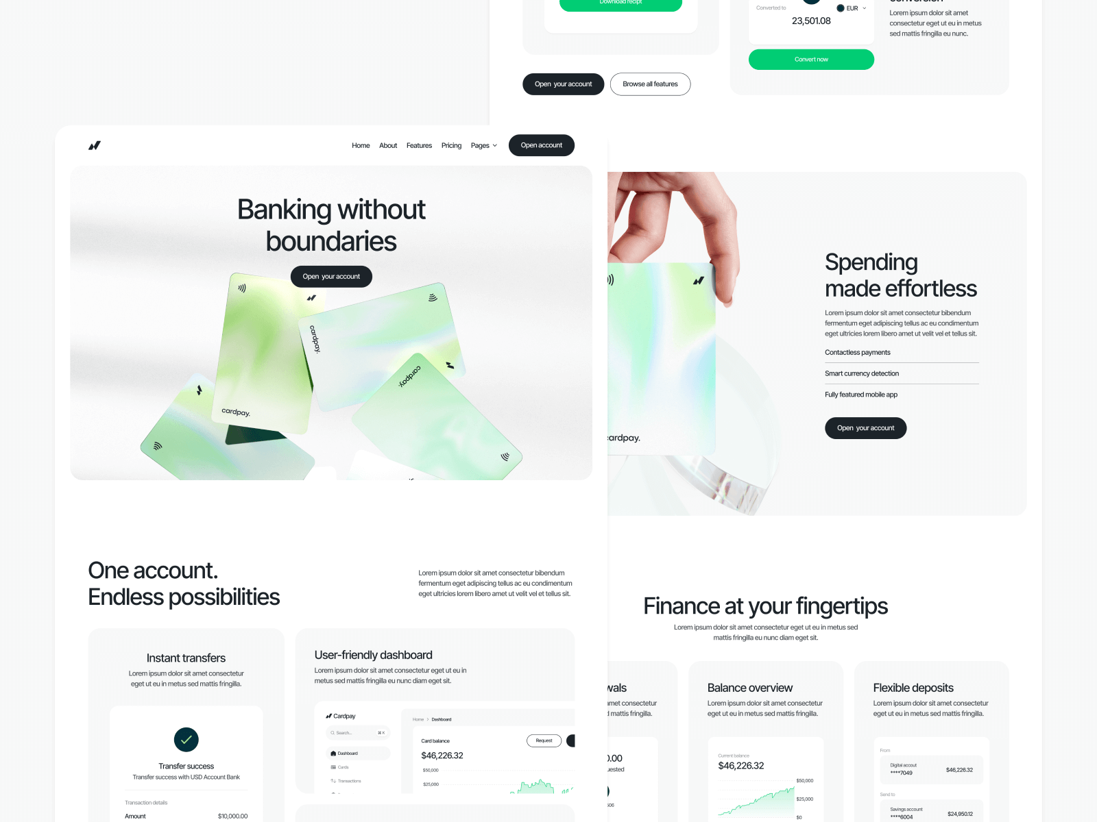 Plantilla de Banco Online para Webflow