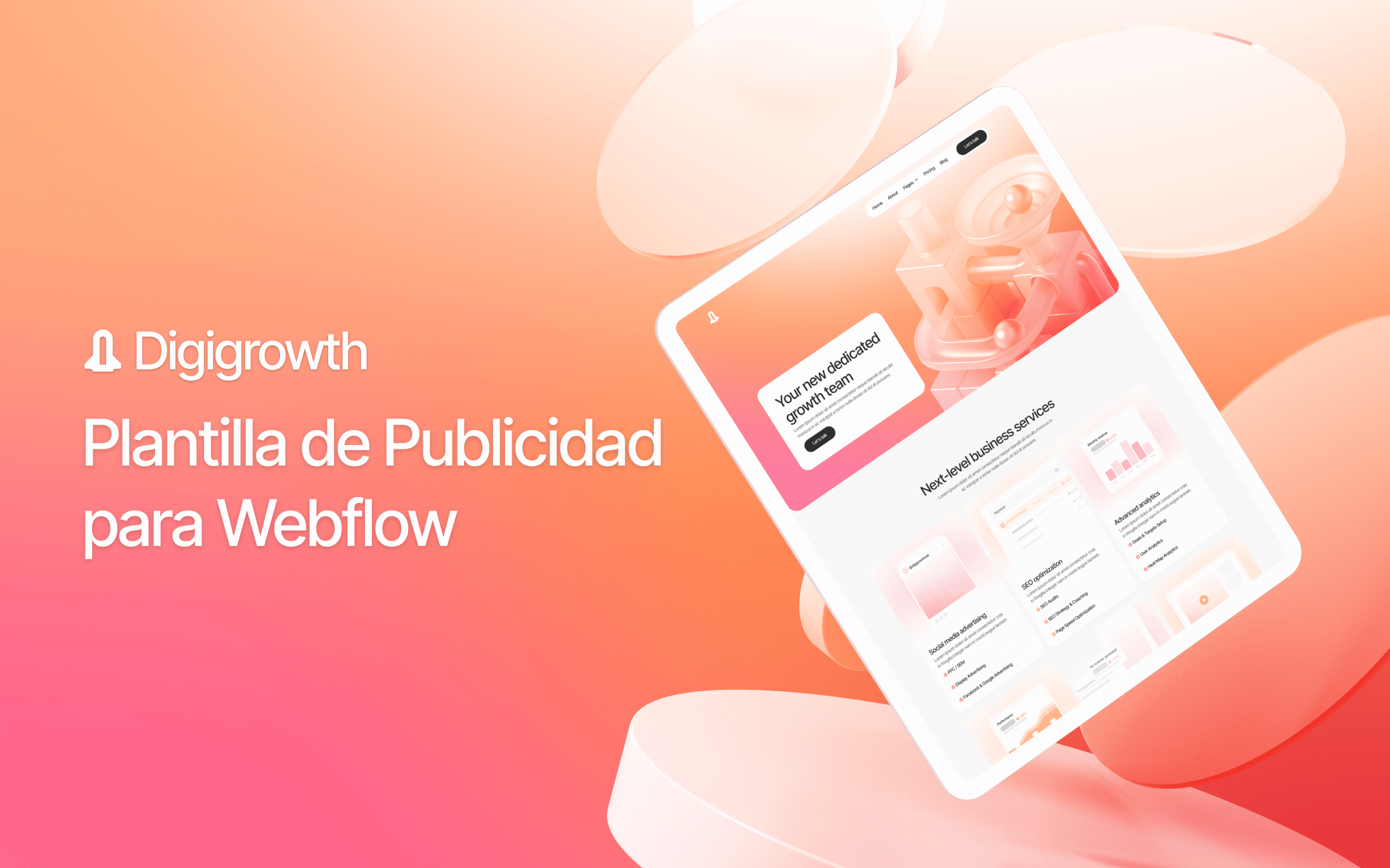 Plantilla de Publicidad Digital para Webflow