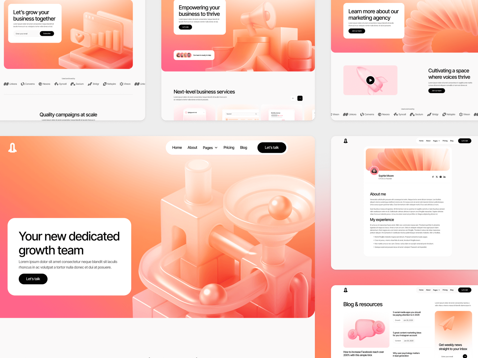 Plantilla de Agencia de Marketing para Sitio Web en Webflow