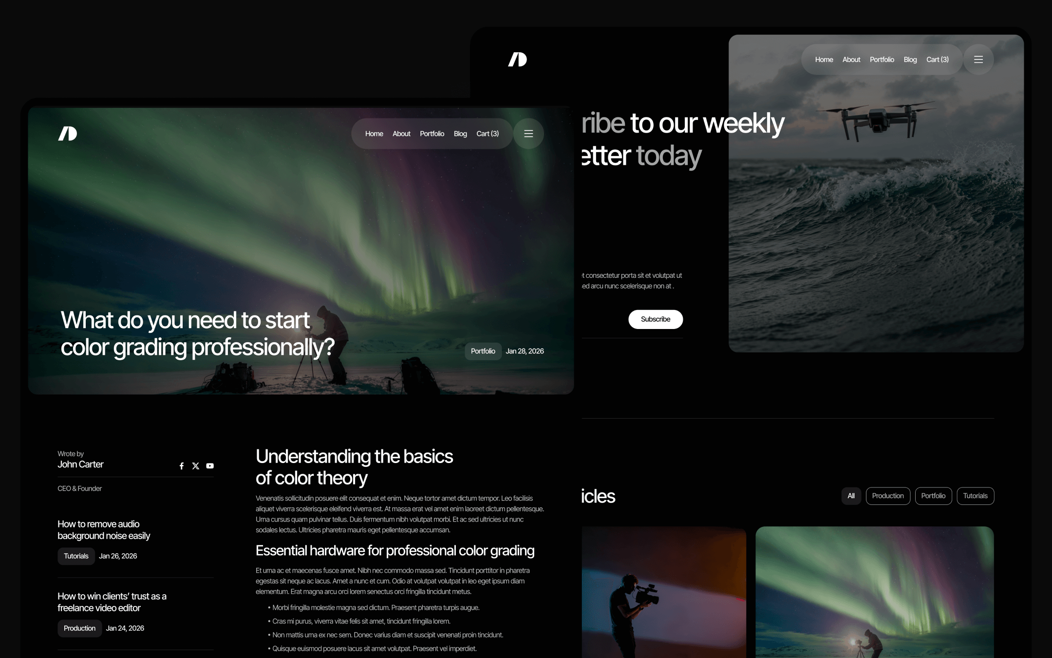 Plantilla de Agencia de Video para Sitio Web en Webflow
