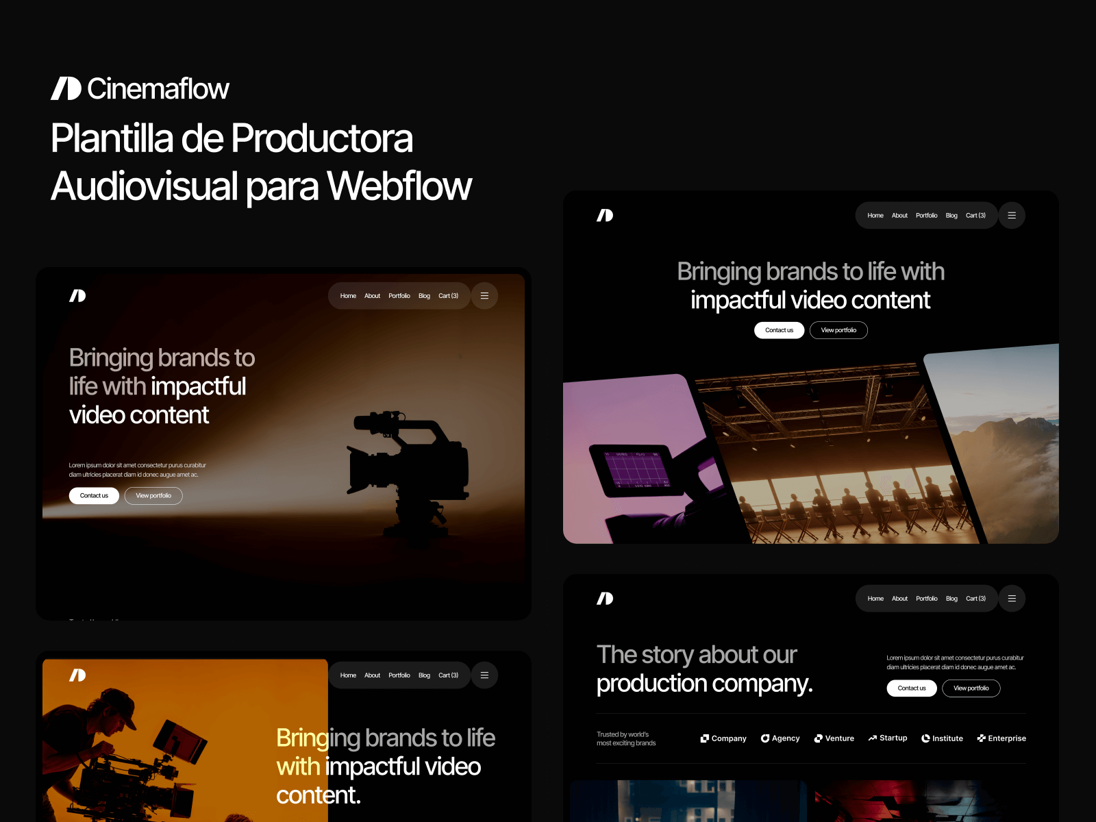 Plantilla de Productora Audiovisual para Webflow