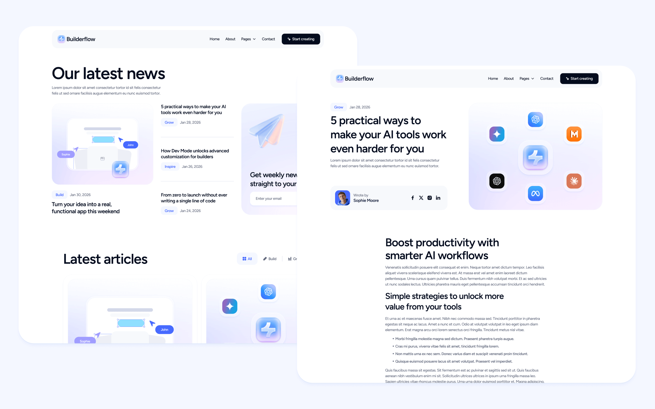 Plantilla de Aplicaciones con Inteligencia Artificial para Sitio Web en Webflow