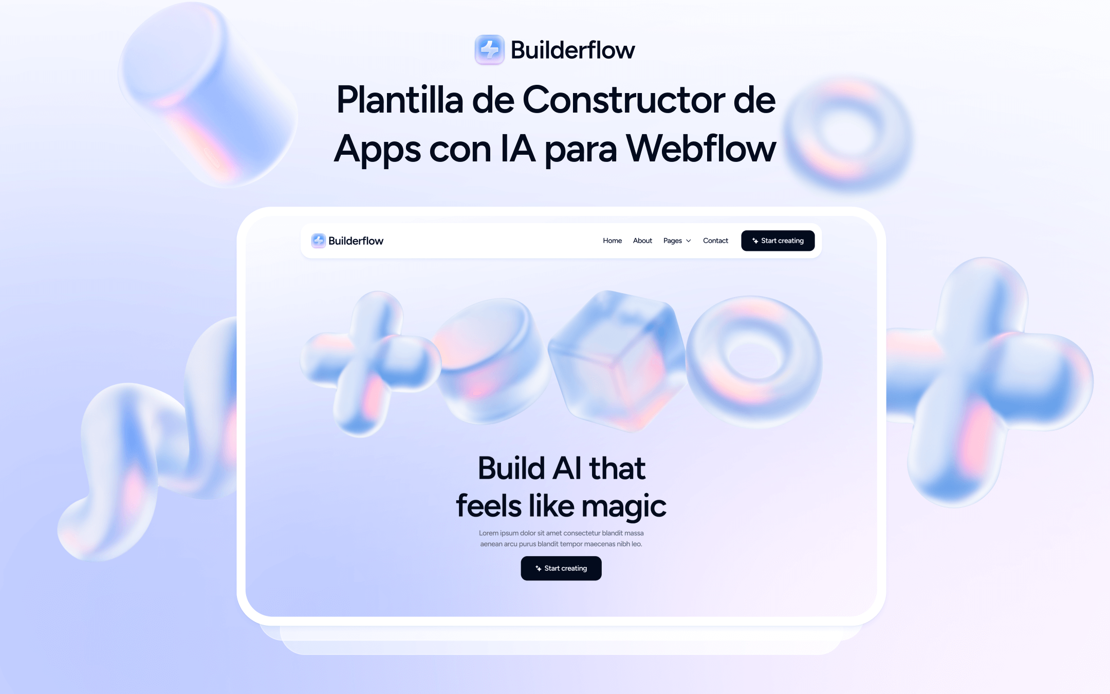 Plantilla de Constructor de Apps con IA para Webflow