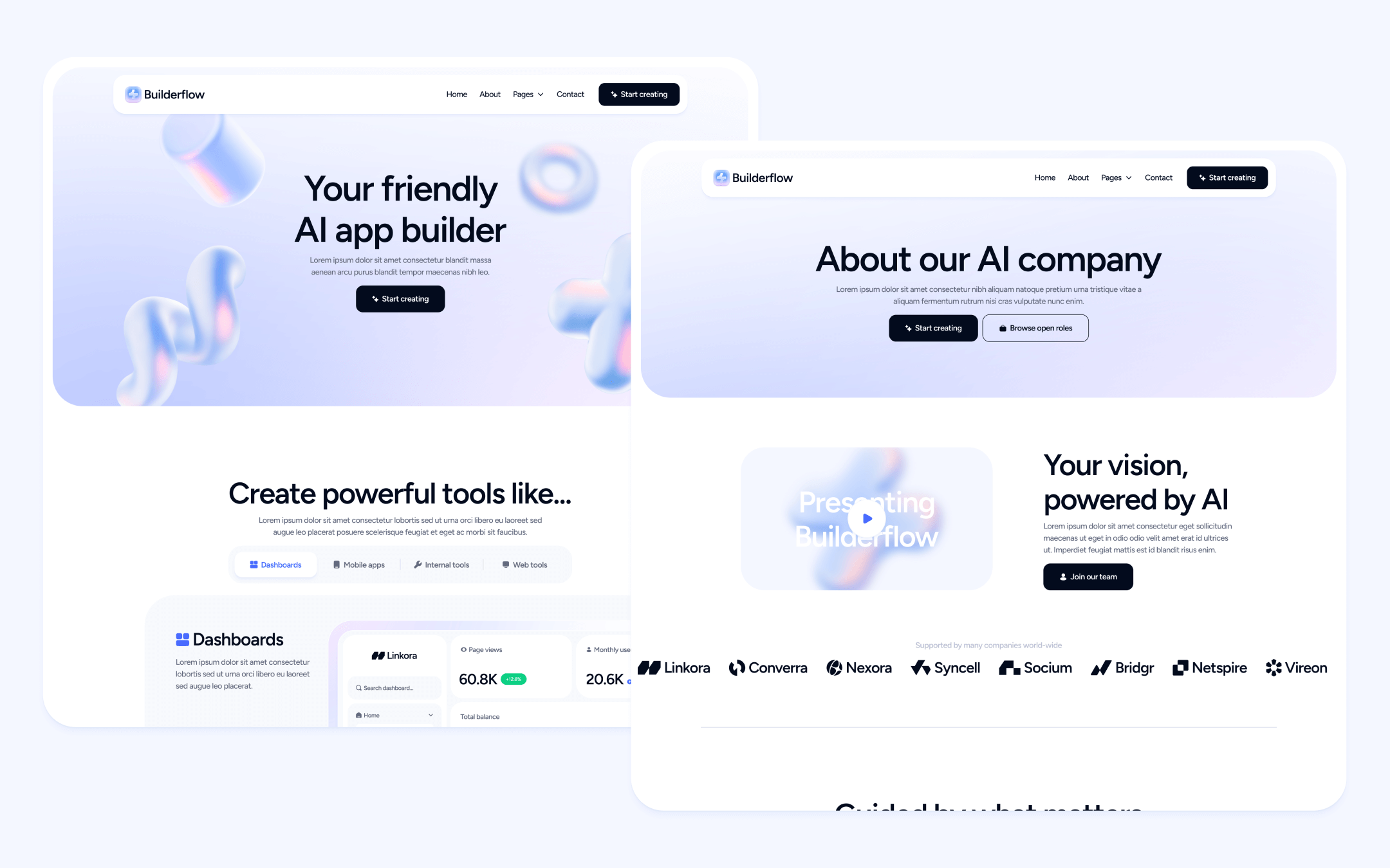 Plantilla para Webflow de Constructor de Apps con IA
