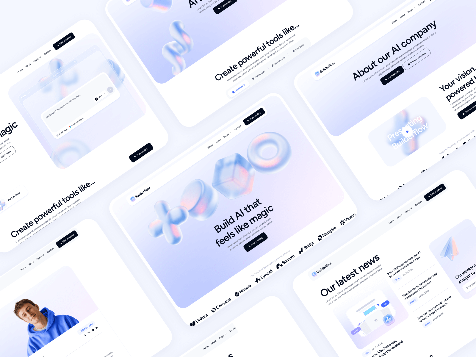 Plantilla para Webflow de Constructor de Apps con IA