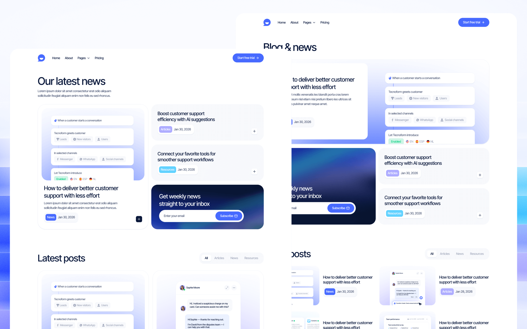 Plantilla de Asistencia con Inteligencia Artificial para Webflow CMS