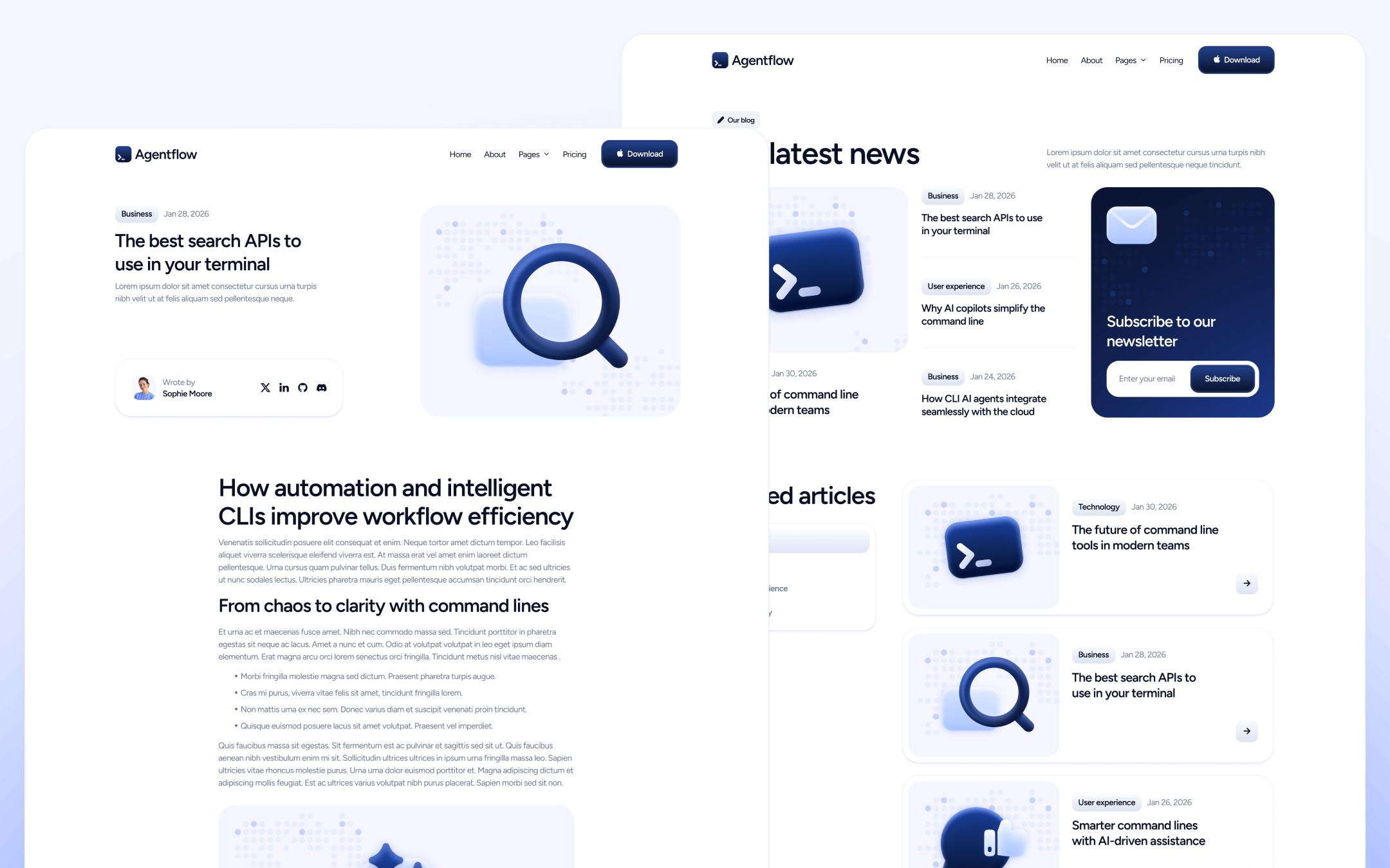 Plantilla de Terminal de IA para Sitio Web en Webflow