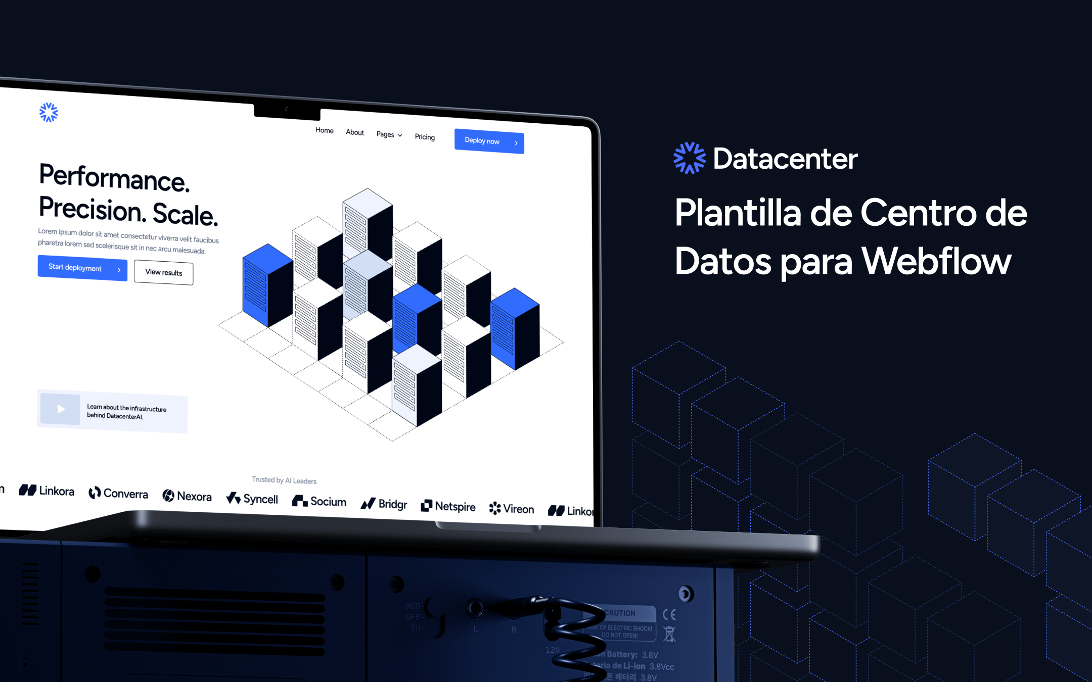 Plantilla de Centro de Datos para Webflow