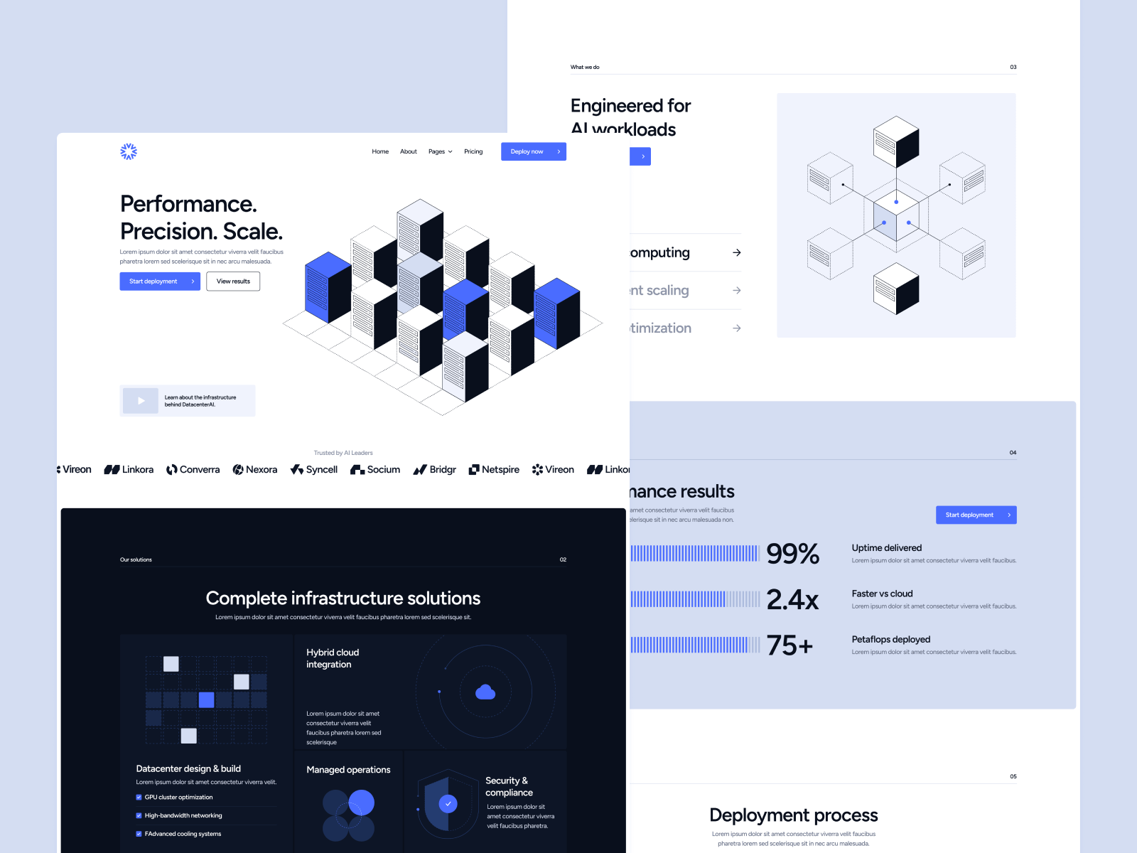 Plantilla de Centro de Datos para Webflow