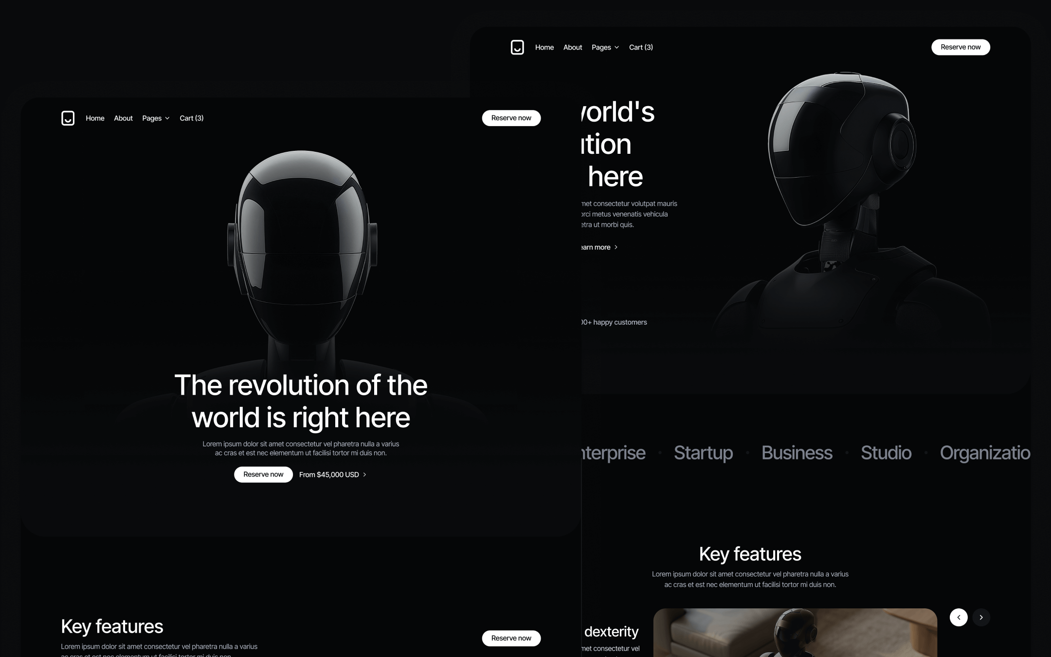 Template de Robótica para Webflow