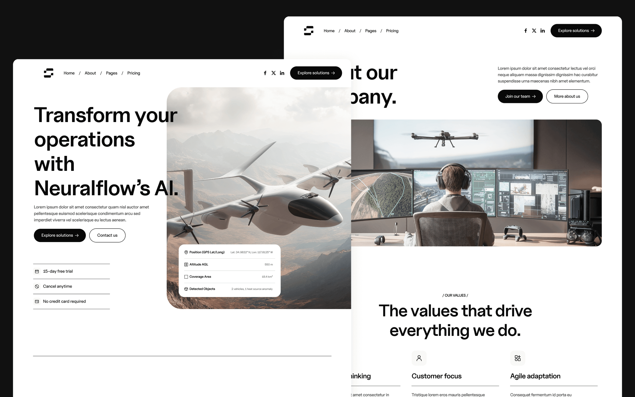 Plantilla para Webflow de Soluciones de IA