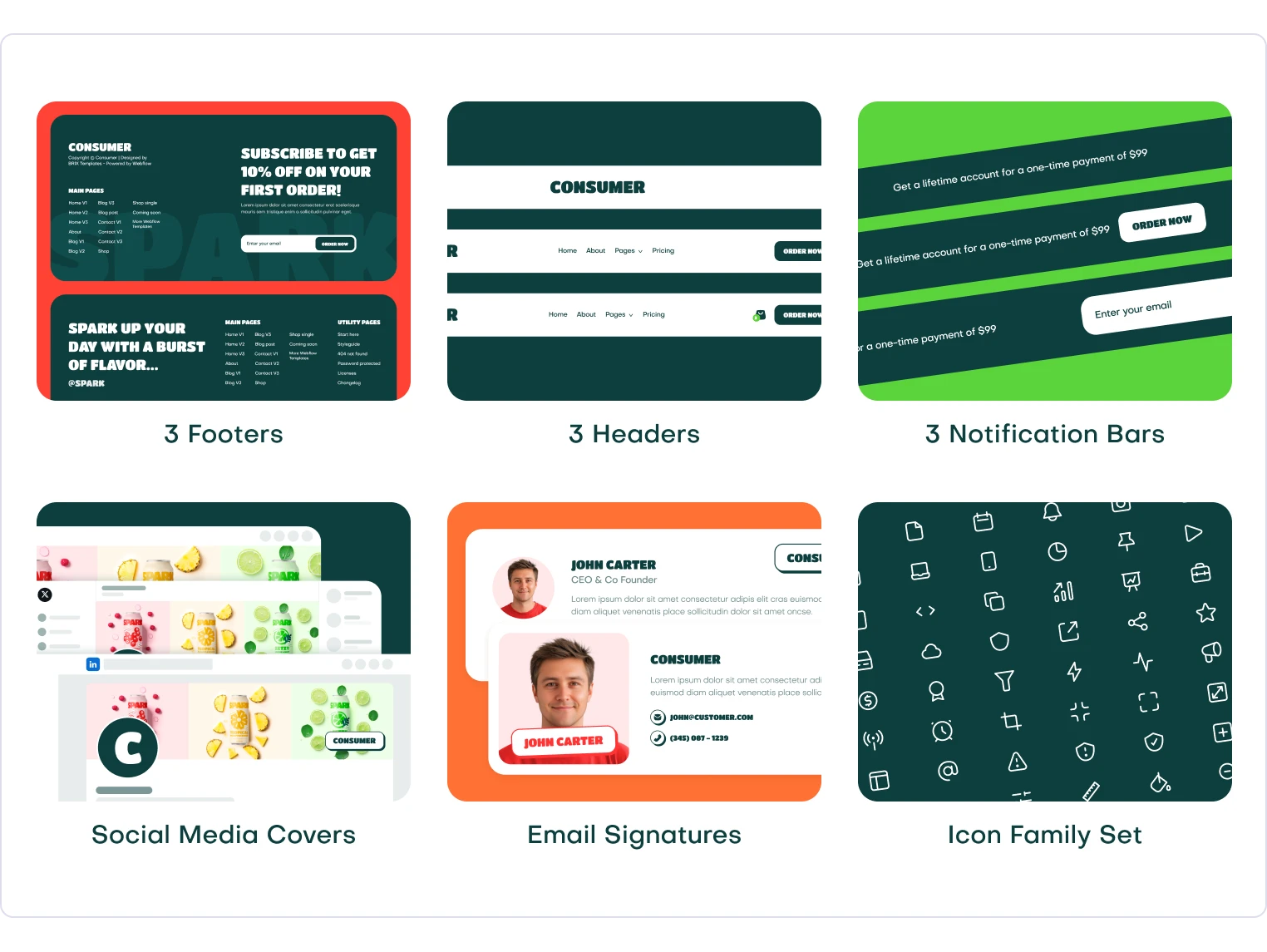 Consumer - Consumer Products Webflow Template Benefits