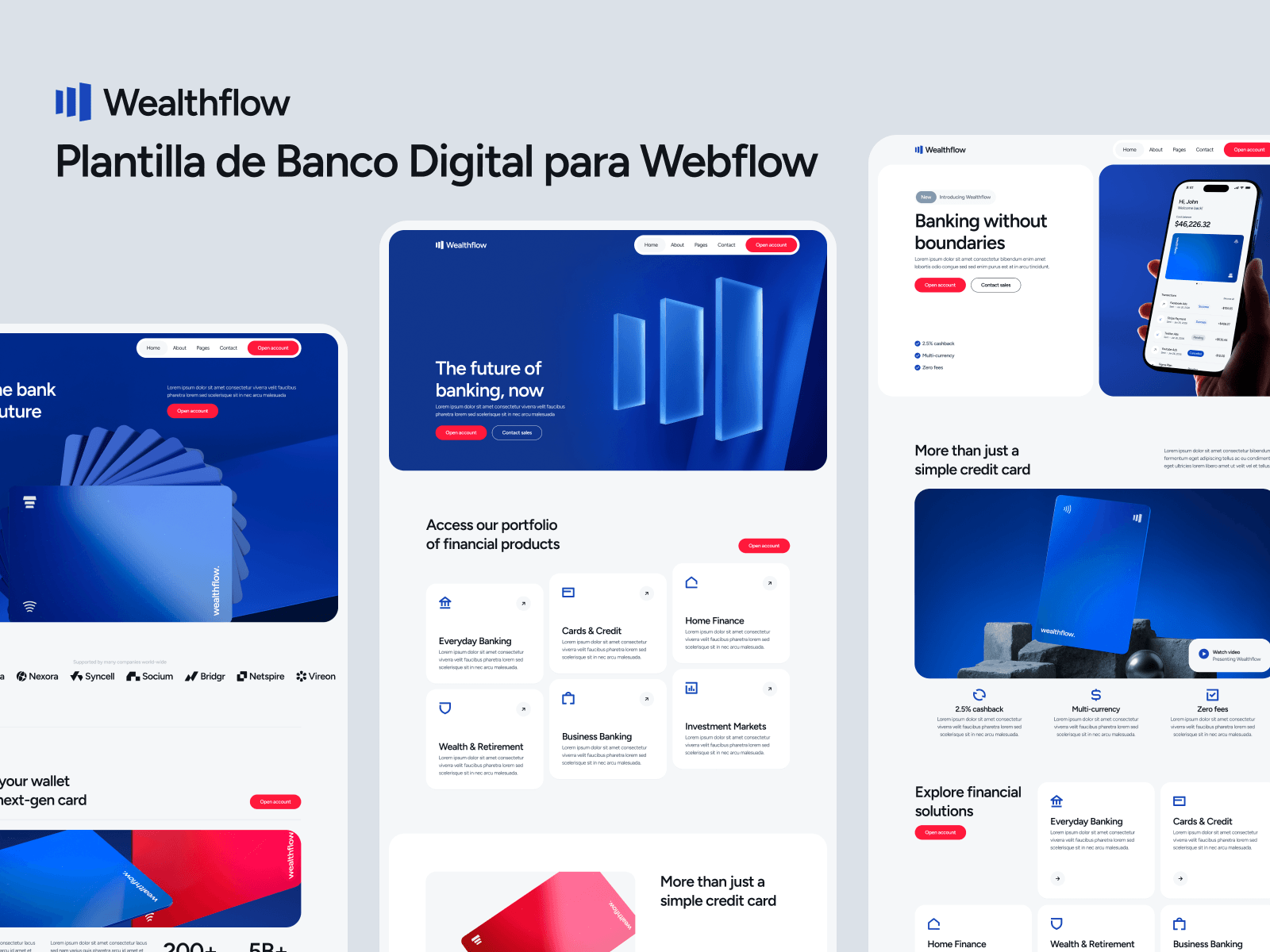 Plantilla de Banco Digital para Webflow