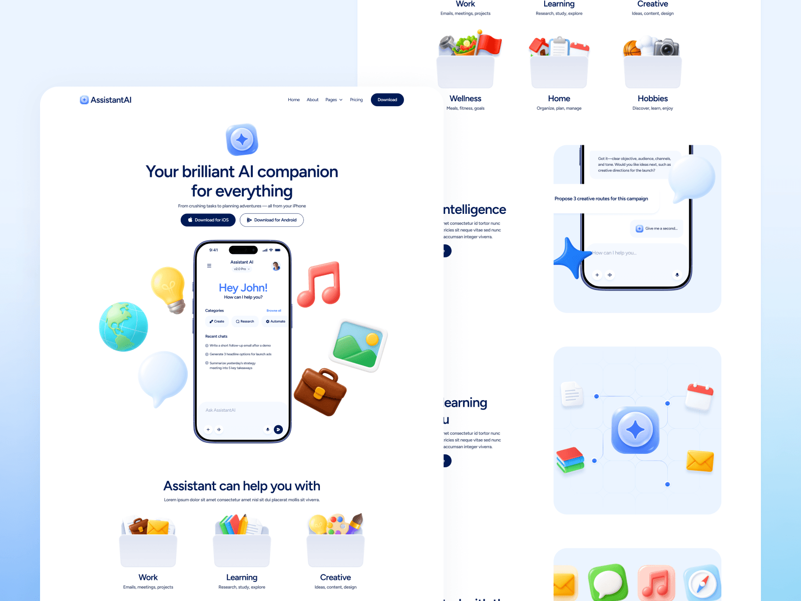 Plantilla de Asistente Virtual con IA para Webflow