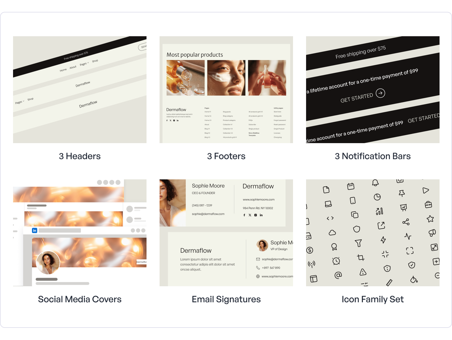 Dermaflow - Beneficios de la Plantilla Webflow de Skincare