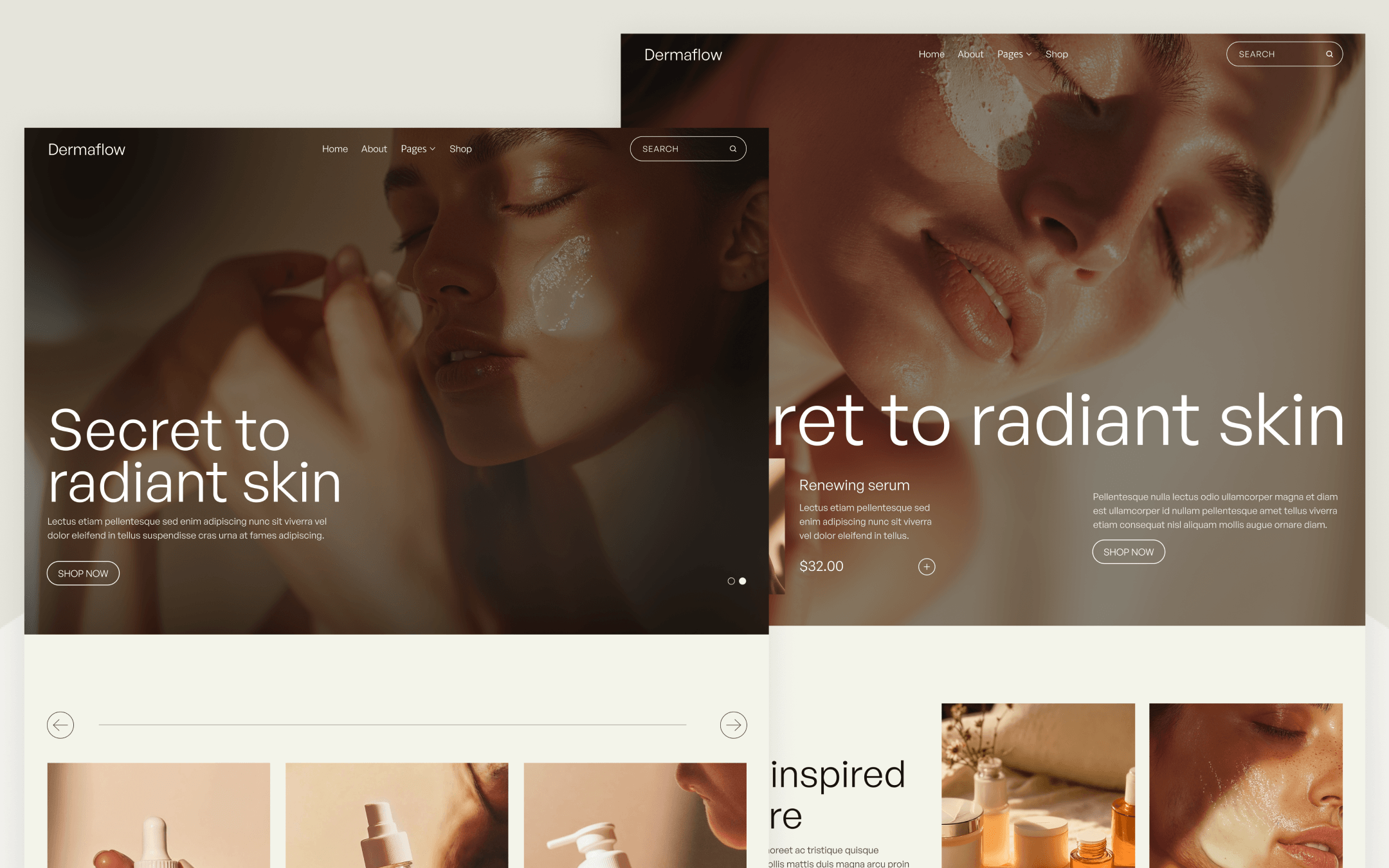 Template de Skincare para Webflow