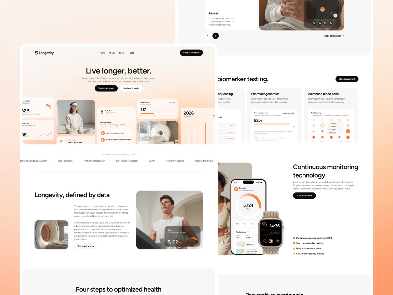 Plantilla de Clínica de Longevidad para Webflow