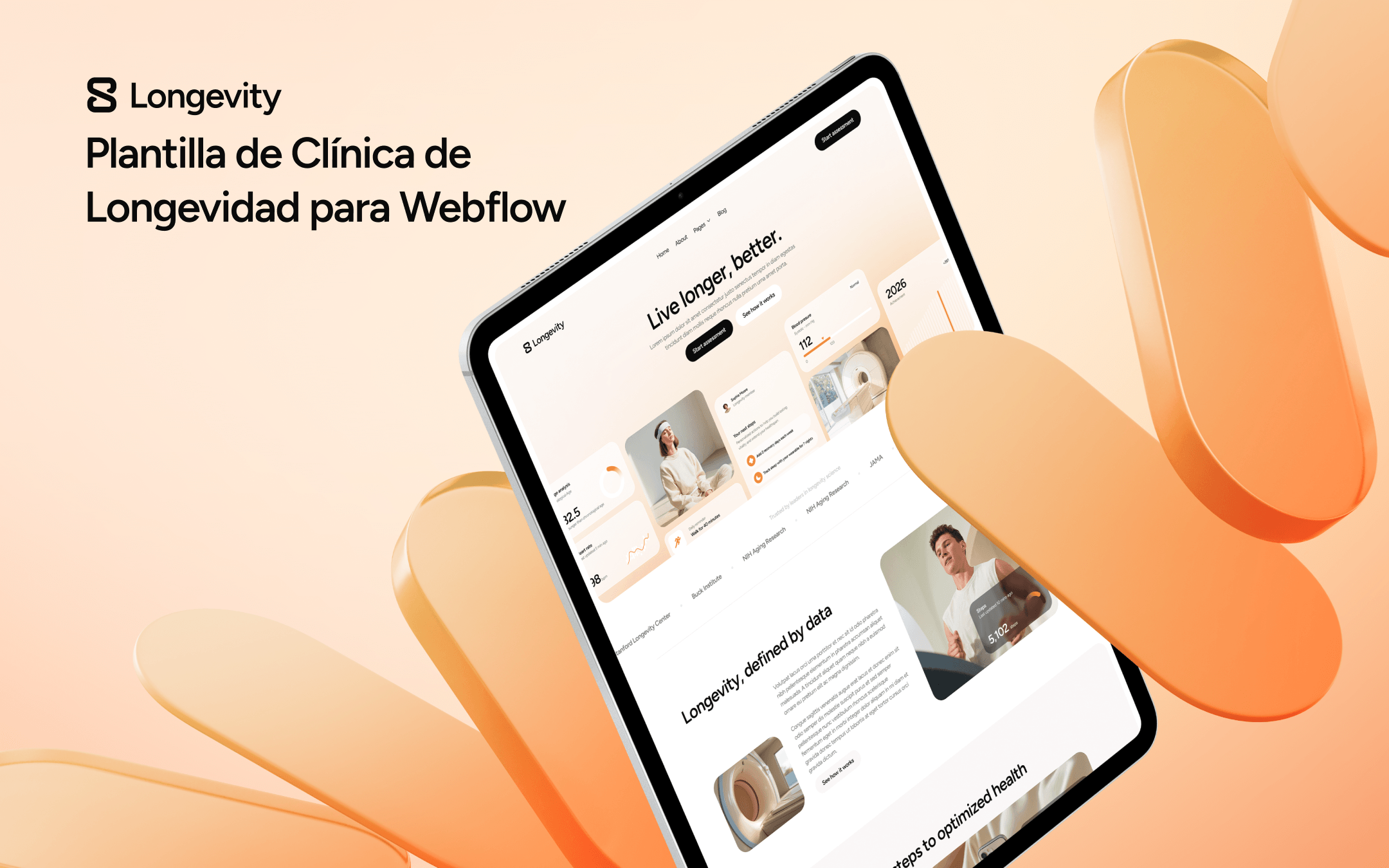 Plantilla de Clínica de Longevidad para Webflow