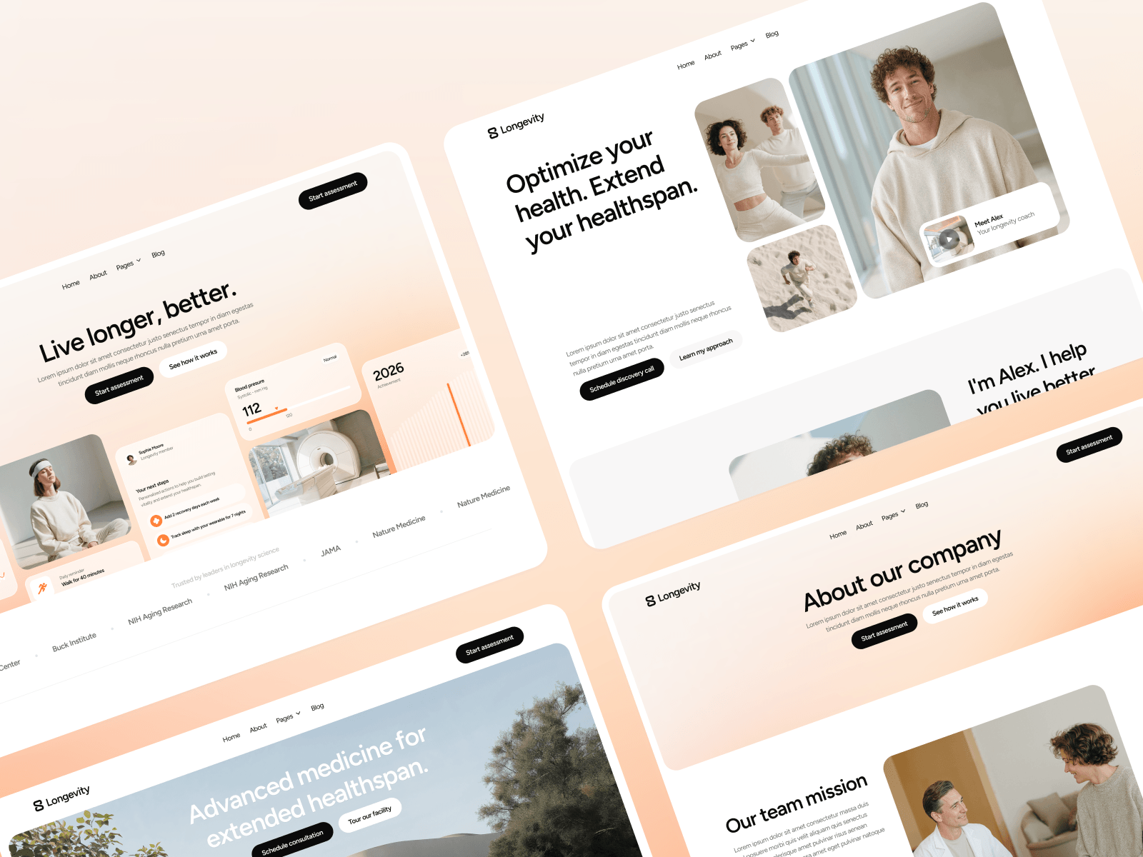 Plantilla para Webflow de Clínica de Longevidad