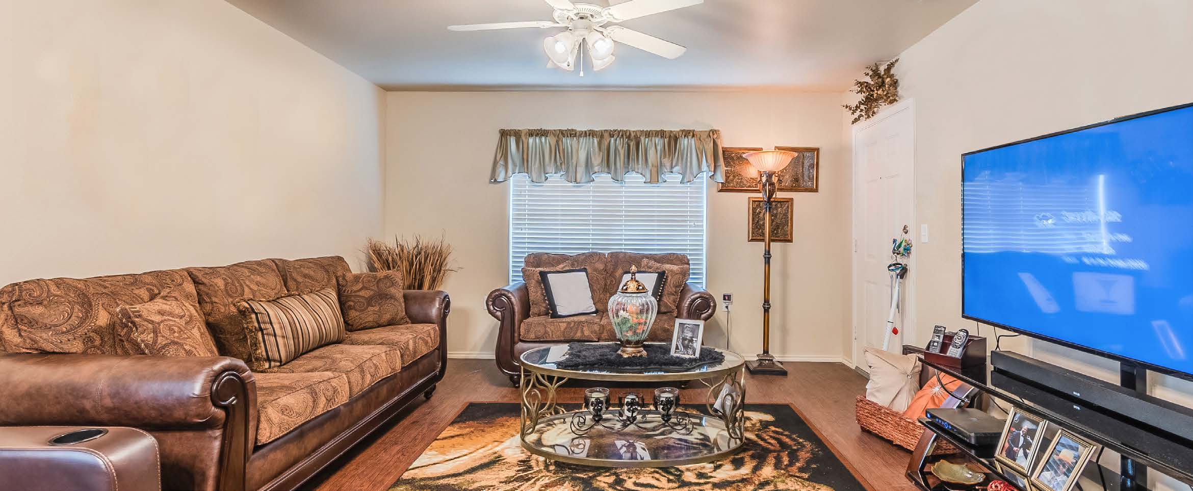 Living area with sofa and tv