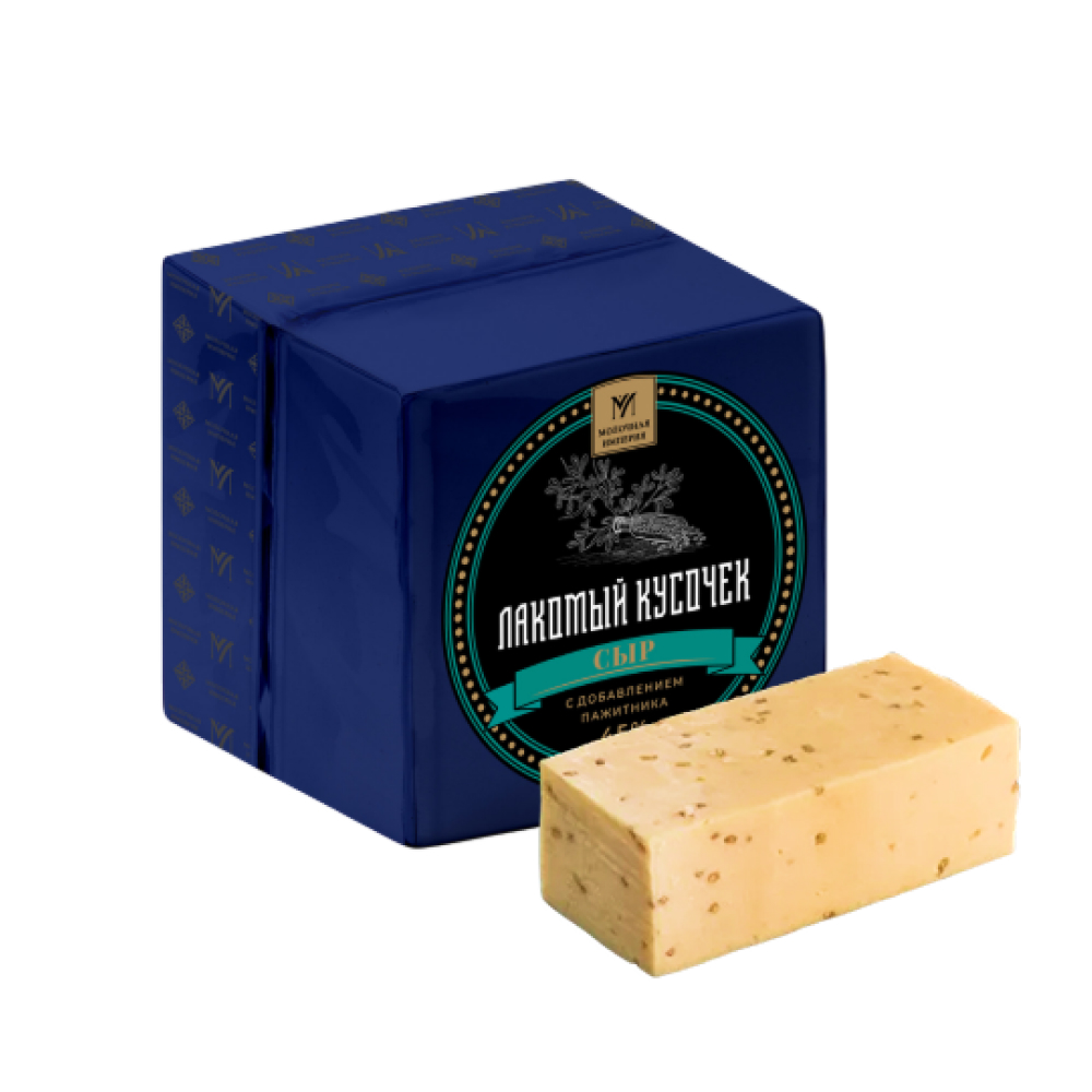 Сыр Лакомый кусочек с пажитником 45% Молочный мир