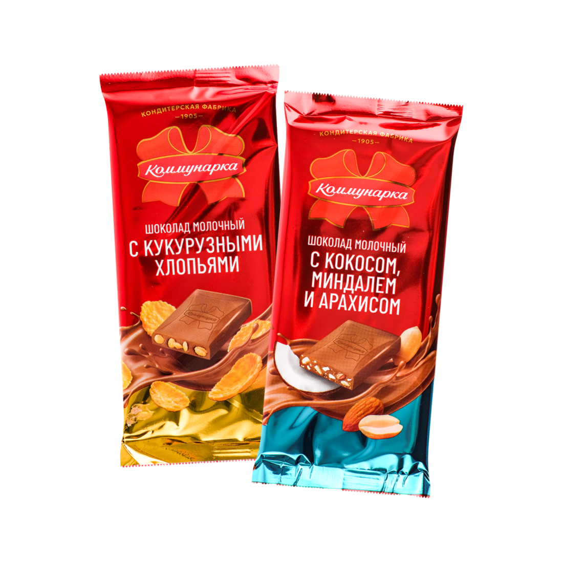 Шоколад Коммунарка молочный кокос, миндаль. арахис