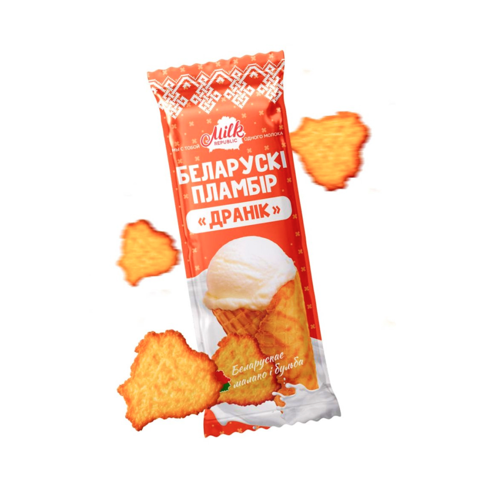  Мороженое пломбир Драник с ароматом ванили в рожке 15%